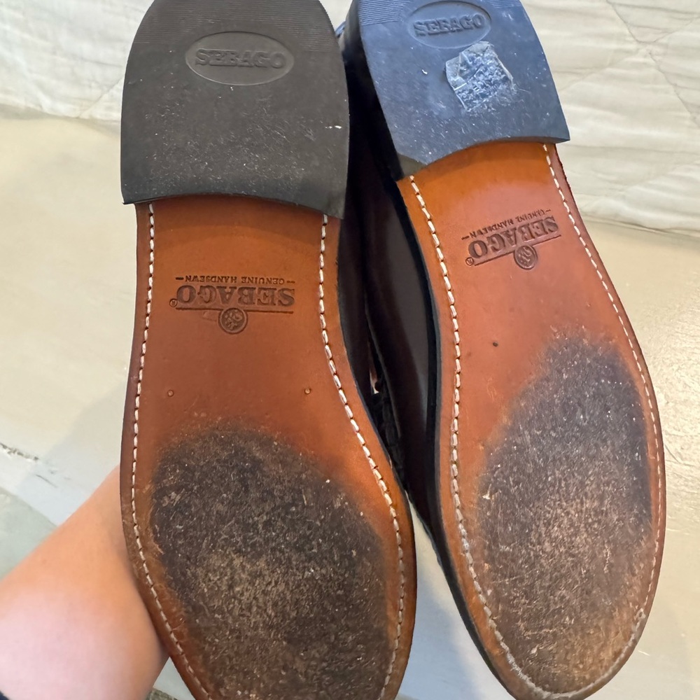 Sebago Leather Dan Loafers - Deep Brown Burgundy - Picture 9 of 10